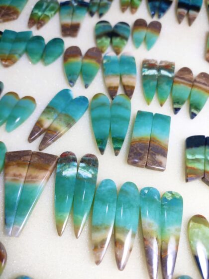 Beautiful pair of Blue Opalized wood