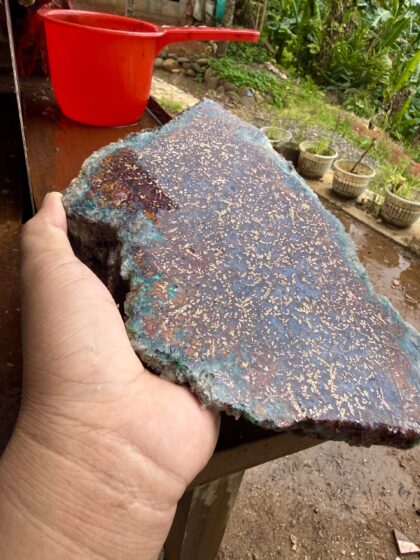 Chrysocolla With Copper Dendrite Slabs